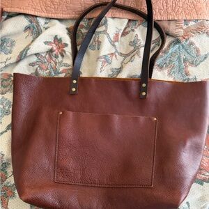 Portland Leather Oversized Tote in Nutmeg